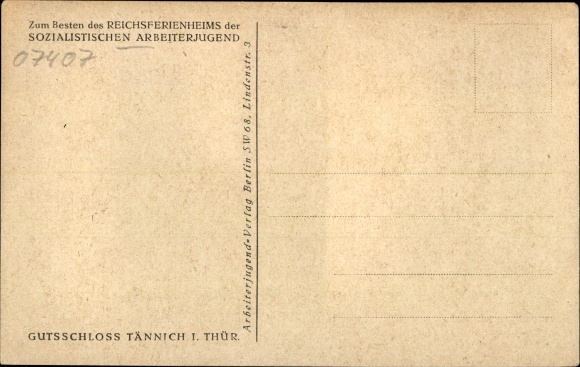 Postcard Tännich Großkochberg, Reichs Ferienheim Guts Schloss