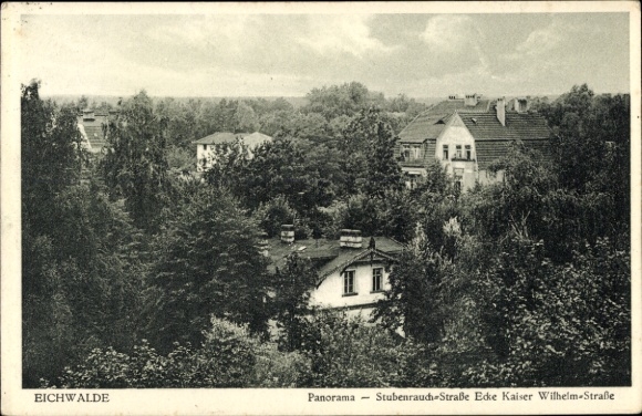 Postcard Eichwalde in the district of Dahme Spreewald, Panorama, Stubenrauch Street