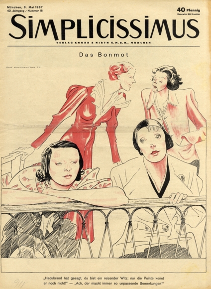 Simplicissimus Issue 18 May 1937 Caricature Das Bonmot O. Gulbransson Verlag Hirth