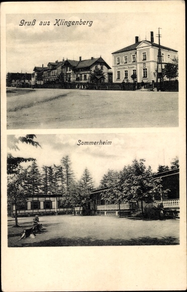 PC Klingenberg in the Erzgebirge of Saxony, part of the street, summer home