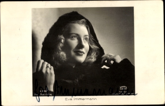 Ak Schauspielerin Eva Immermann, Portrait, Autogramm