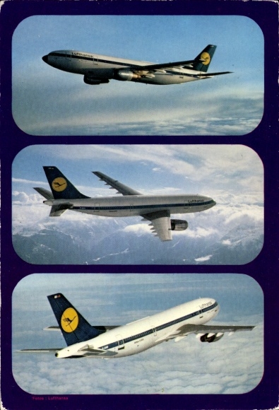 Postcard passenger aircraft Lufthansa, Airbus A 300 A