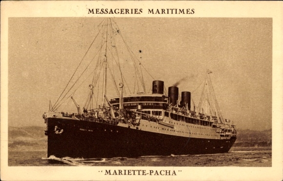Ak Paquebot Mariette-Pacha, Messageries Maritimes