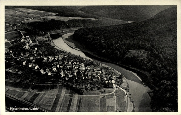 Ak Kirschhofen Weilburg an der Lahn Hessen, Fliegeraufnahme