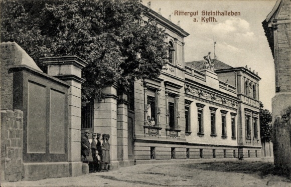 Ak Steinthaleben Kyffhäuserland Thüringen, Rittergut, Straßenpartie