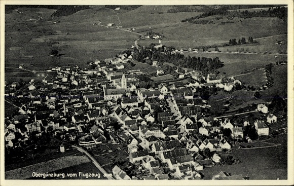 Ak Obergünzburg im Allgäu, Fliegeraufnahme