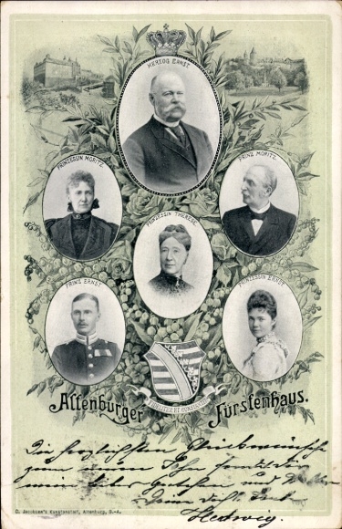 Wappen Ak Altenburger Fürstenhaus, Herzog Ernst, Prinz Moritz, Therese, Sachsen Altenburg
