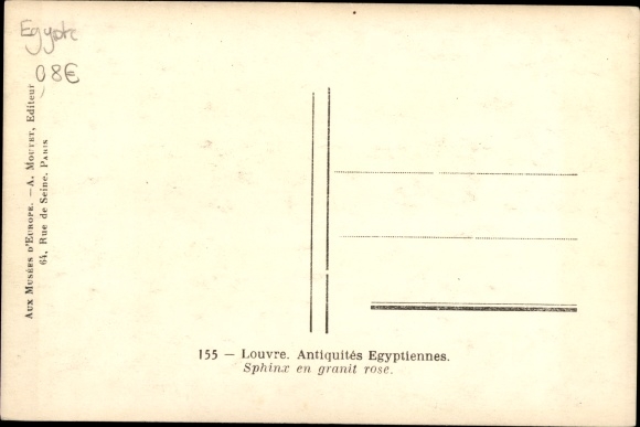 KP Paris I., Louvre, Antiquites Egyptiennes, Sphinx i granitowa róża