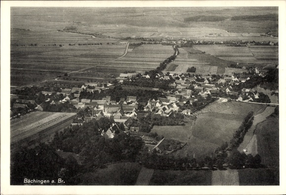 Ak Bächingen an der Brenz Schwaben, Fliegeraufnahme