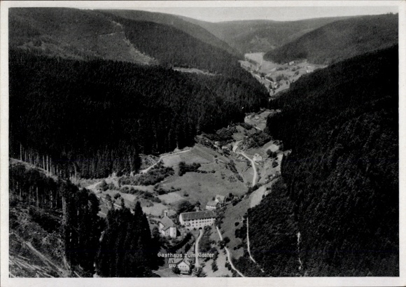 Ak Wittichen Schenkenzell im Schwarzwald, Fliegeraufnahme, Kloster