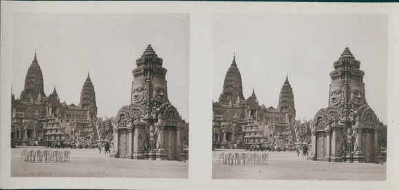 Stereo Photo Temple d&#39;Angkor-Vat, Exposition Coloniale Paris 1931