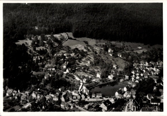 Postcard Bad Liebenzell in the Black Forest, aerial photograph, Liebenzeller Mission
