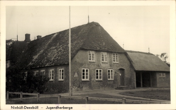 Postcard Deezbüll Niebüll in North Frisia, youth hostel
