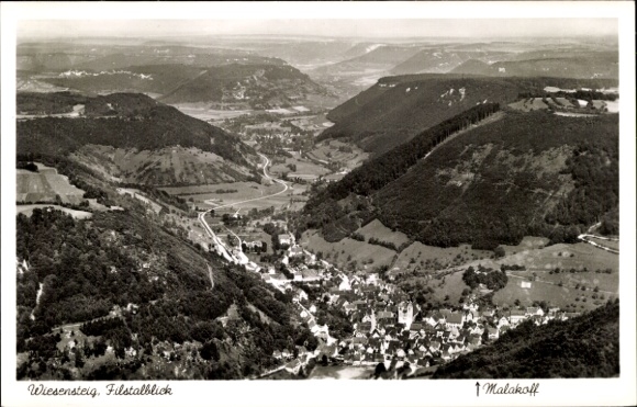Wiesensteig in Württemberg, aerial photograph, Albhotel Malakoff
