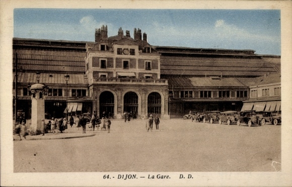 Postcard Dijon Côte d'Or, train station