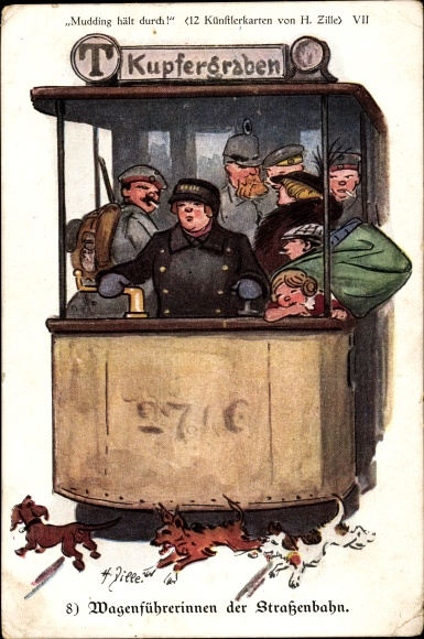 Artist PC Zille, Heinrich, Berlin, drivers of the tram to Kupfergraben