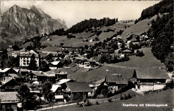 KP Engelberg Kanton Obwalden Szwajcaria, góry, domy, krajobraz, Scheldeggstock, natura, Czarny Las