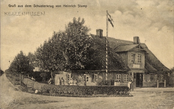Postcard Ostseebad Kellenhusen in Holstein, Schusterkrug, owner Heinrich Stamp