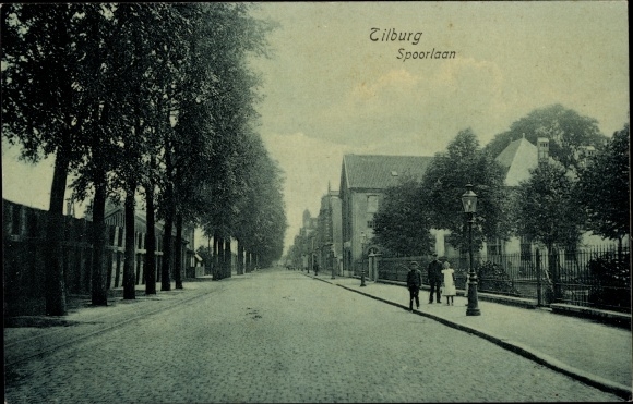 Ak Tilburg Noord-Brabant Nederland, Spoorlaan