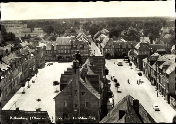 PC Rothenburg Oberlausitz, view of Karl Marx Platz
