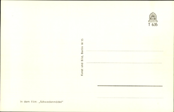 Postcard actor Karlheinz Böhm in Schwedenmädel, duke Film, autograph
