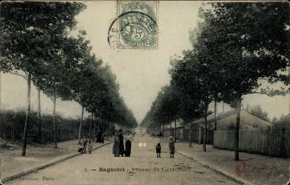 Ak Paris XX, Boulevard Avenue du Centenaire, Bäume, Personen, Straßenansicht