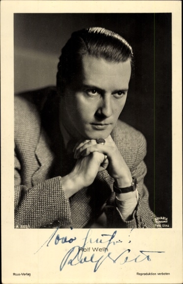 Postcard actor Rolf Weih, portrait, Ross 3322/1, autograph