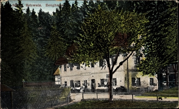 Postcard Zeughaus Morgenröthe Rautenkranz in the Vogtland, Saxon Switzerland, inn