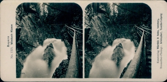 Stereo photo Ramsau in Berchtesgadener Land Upper Bavaria, Wimbachklamm