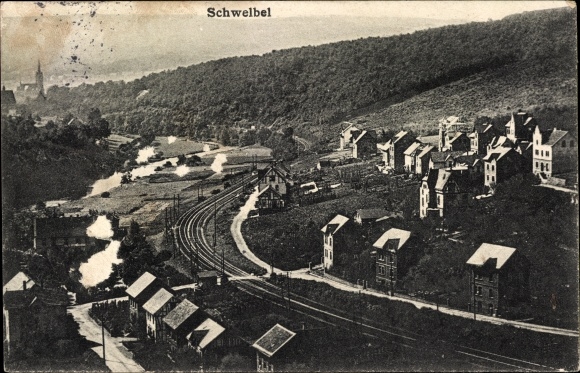 Postcard Schwelbel Churches on the Sieg, total view