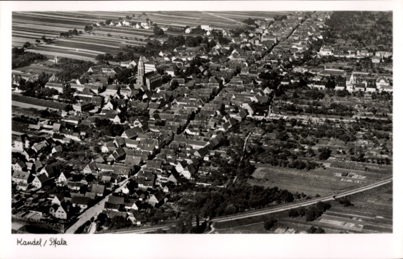 Postcard Kandel in the Palatinate Bienwald, aerial photograph
