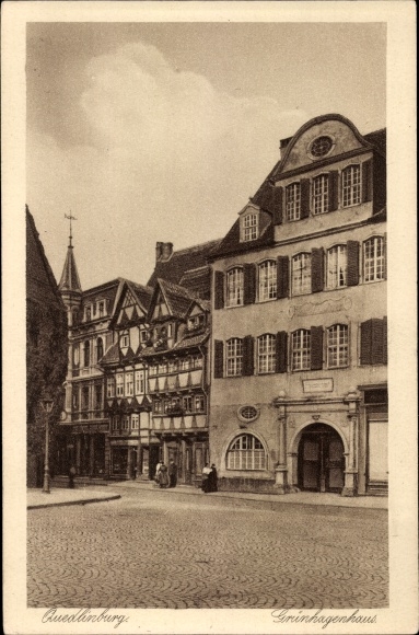 Postcard Quedlinburg im Harz, Grünhagenhaus