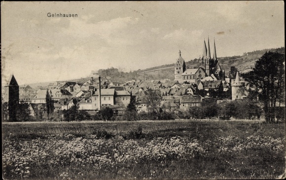 Postcard Gelnhausen in Hesse, view of the town, church