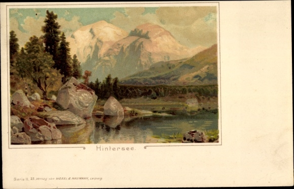 litho Ramsau in Berchtesgadener Land Opper-Beieren, Hintersee