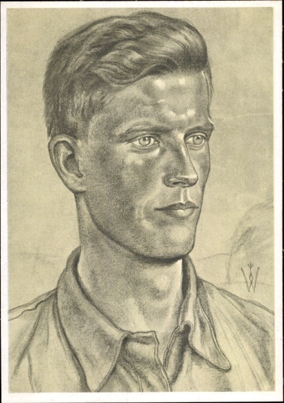 Artist Postcard Willrich, W., German blood nobility, young farmer from Bessarabia