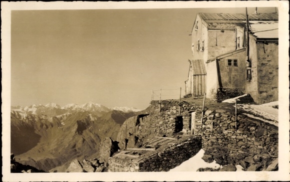 Postcard Vernago Vernagt Schnals Senales South Tyrol, Similaunhütte with Ortler Group
