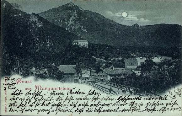 światło księżyca Ak Marquartstein w Oberbayern, panorama z tego miejsca