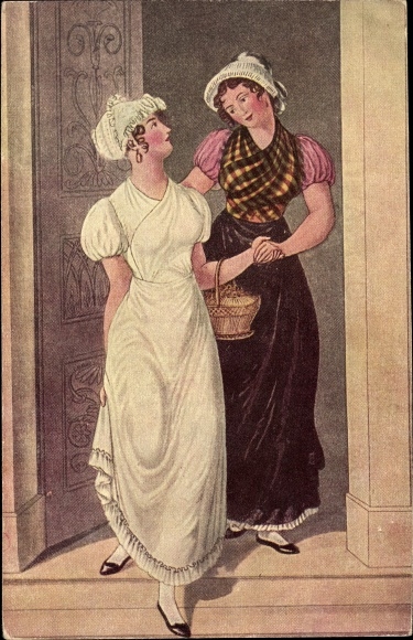 Artysta KP Suhr, C, Hamburg, uroczystość marcowa 1913, pokojówka i krawcowa