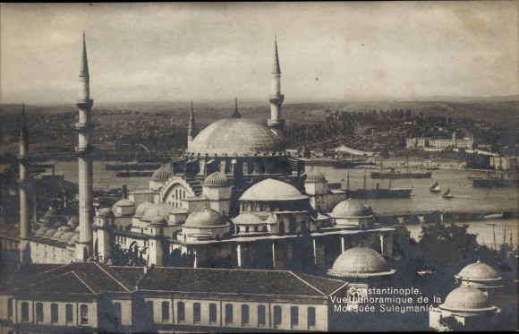 Postcard Constantinople Istanbul Türkiye, Suleymaniye Mosque, Suleymaniye Mosque