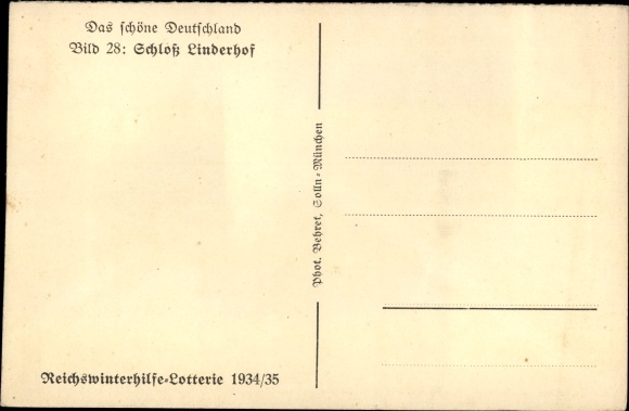 Postcard Ettal, Linderhof Palace, WHW Das Schöne Deutschland, image 28