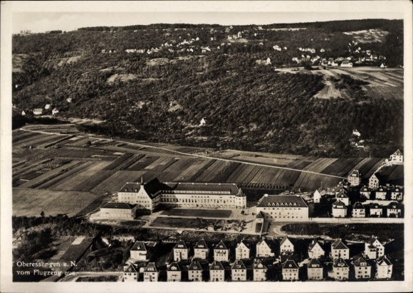 Ak Esslingen am Neckar, Oberesslingen, Fliegeraufnahme