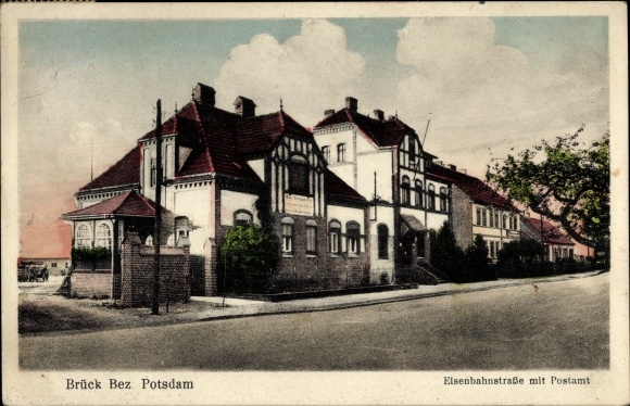 Ak Brück in der Mark, Eisenbahnstraße, Post