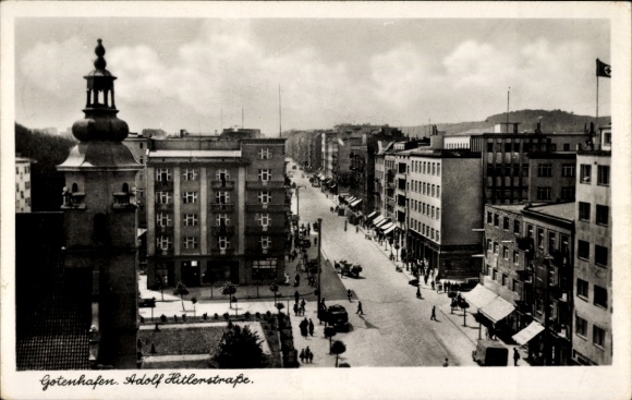 Ak Gdynia Gotenhafen Pommern, Adolf Hitler Straße