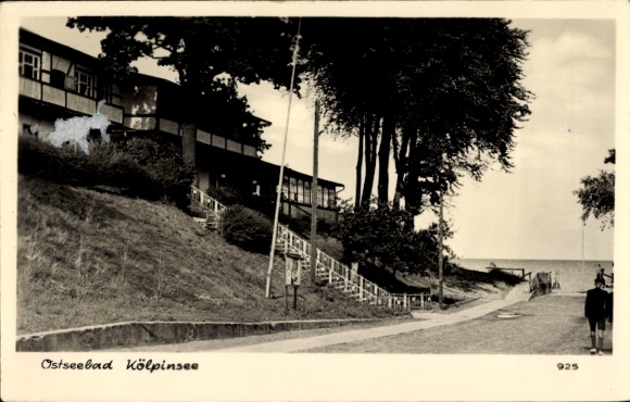 Postcard Ostseebad Kölpinsee on Usedom, partial view