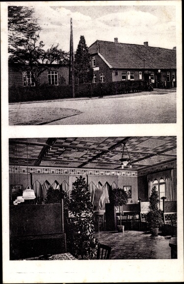 Postcard Schortens in Ostfriesland, restaurant, interior view