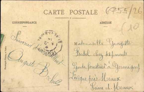 Postcard Arnaville Meurthe et Moselle, German French border