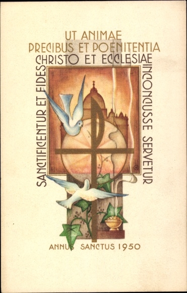 KP Watykan, Bazylika Św. Piotra, Gołębie, Ut Animae Precibus et Poenitentia, Annus Sanctus 1950