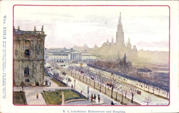 Artist Postcard Wilt, Vienna 1. Inner City Austria, Natural History Court Museum, Burgring