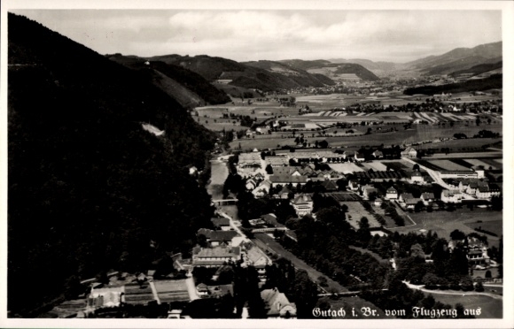 Postcard Gutach im Breisgau Black Forest, aerial photography, mountains, rivers, buildings