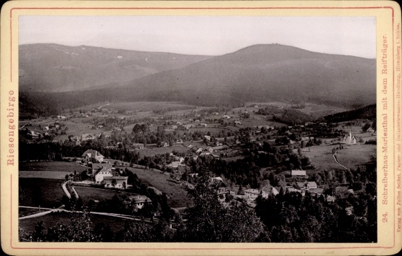 Kabinett Foto Marienthal Szklarska Poręba Schreiberhau Riesengebirge Schlesien, Panorama, Reifträger
